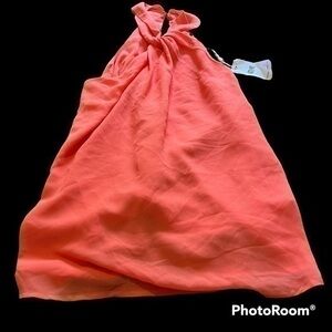 New Naked Zebra peach colored dress blouse tank top